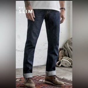 Taylor Stitch slim fit button fly dark wash jeans Made in USA size 31